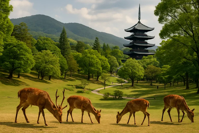 Nara park in vogelvlucht